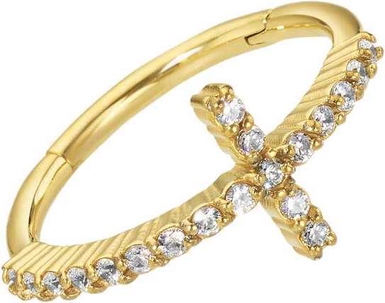 Immagine prodotto Bijouteria Piercing orecchio (Acciaio chirurgico 316L, Rivestimento in PVD (colore oro), Swarovski Zirconia)