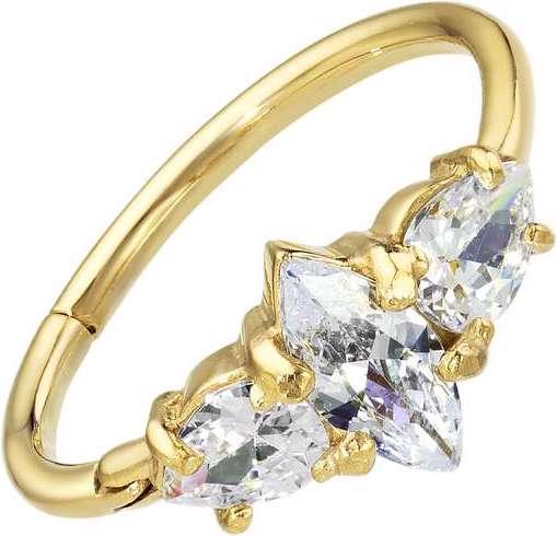 Bijouteria Ohrpiercing (Chirurgenstahl 316L, PVD Beschichtung (goldfarbig), Zirkonia)