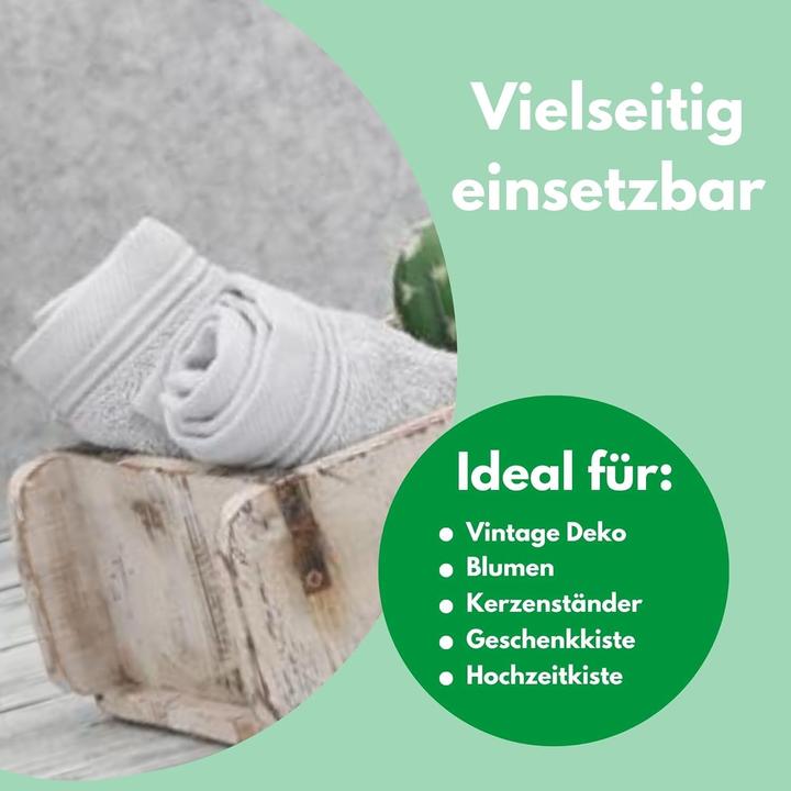 Actual product image Novaliv Holzkiste Vintage Weiss 30 x 15 x 10 cm Alte Ziegelform Holz EIN KAMMER Allzweckkiste aus rec (30 x 15 x 10 cm)