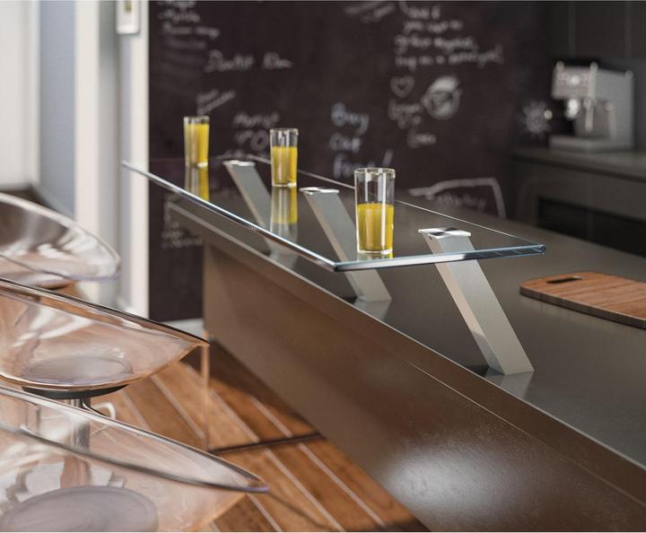 Produktbild EBB Barkonsole Capri schräg 50 x 50mm, Höhe 230mm, Aluminium Edelstahl-Effket (50 x 50 mm)