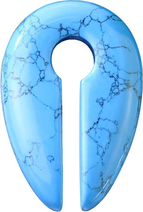 Star Piercing Ohrgewicht Schlüsselloch aus Türkis Stein (ohne Messing, Mineralisch)