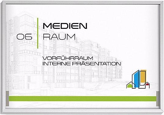 Produktbild Moedel MADRID Silver Line™ Türschild, HxB 105,5x150,5 mm, A6 quer, Sichtf. 99x144 mm