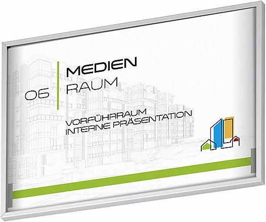 Produktbild Moedel MADRID Silver Line™ Türschild, HxB 105,5x150,5 mm, A6 quer, Sichtf. 99x144 mm