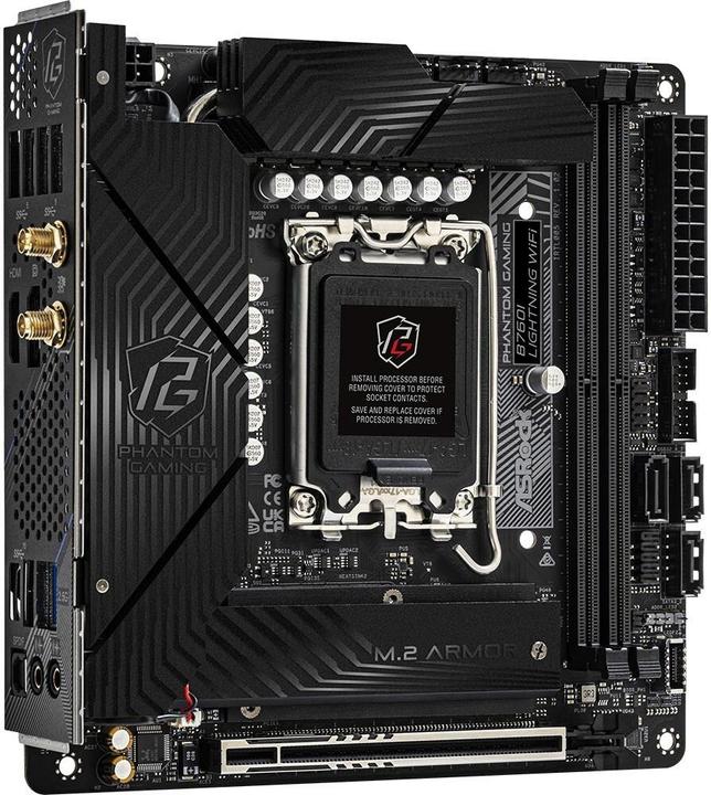 Immagine prodotto AsRock B760I Lightning WiFi 1700 mATX HDMI/DP DDR5 al dettaglio (LGA 1700, Intel B760, Mini-ITX)