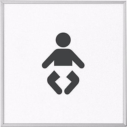 Produktbild Moedel MADRID Silver Line™ Türschild, Piktogramm HxB 120x120 mm, Wickelraum
