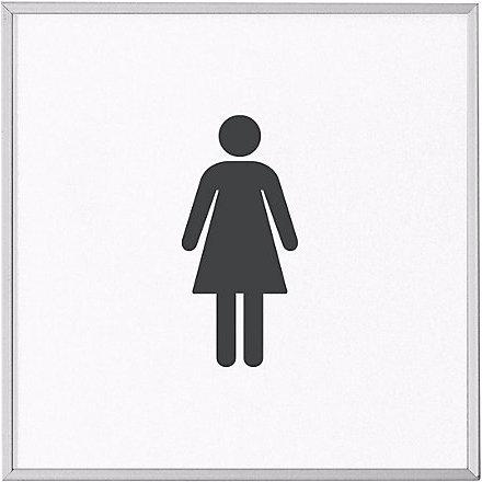 Image du produit Moedel Plaque de porte MADRID Silver Line™, h x l pictogramme 120 x 120 mm, WC pour