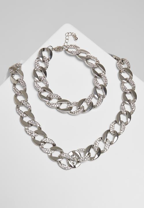 Produktbild Urban Classics Basic Diamond Necklace And Bracelet Set (100% Zink)