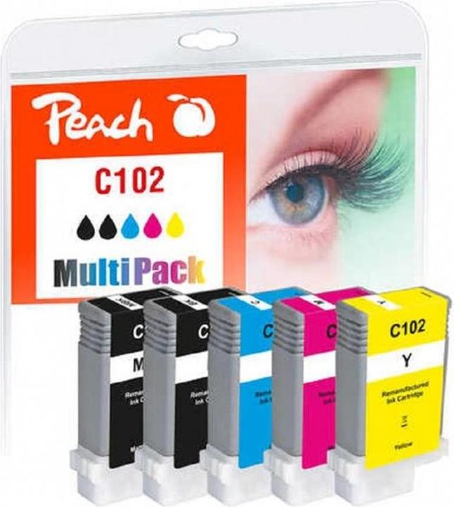 Actual product image Peach Ink Canon PFI-102 BK, MBK, C, M, Y (M, FC, C, Y, MBK)