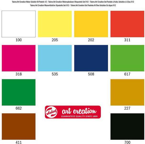 Produktbild Talens Wasserlösliche Ölpastelle Set 12# (Mehrfarbig, 12 x)
