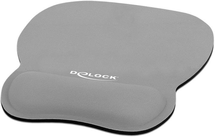 Delock Ergonomische Mausmatte mit Handballenauflage, grau Grau (L)