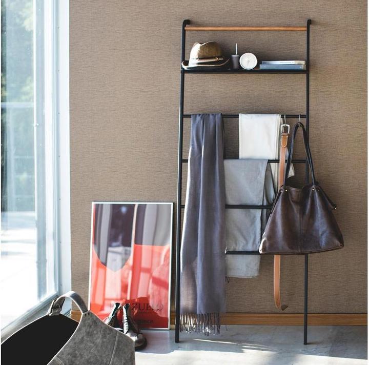 Actual product image Yamazaki Leaning clothes ladder with TOWER shelf