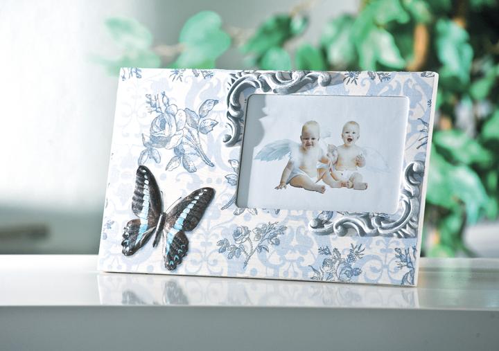 Actual product image VBS Picture frame "Scrap", pine wood, approx. 29x18cm, picture cut-out approx. 15x10cm (15 x 10 cm)