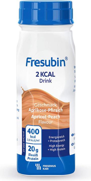 Actual product image Fresubin 2 kcal Drink Apricot-Peach, 4 x 200 ml (4 Piece, Liquid, 978 g)