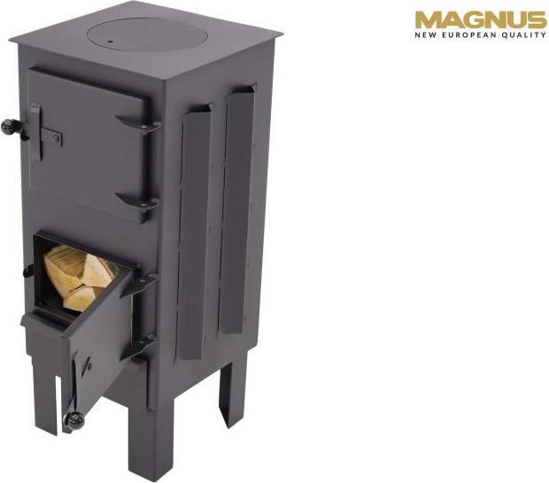 Image du produit Markone Magnus Poêle à bois avec briques réfractaires GT9 noir Four pour atelier