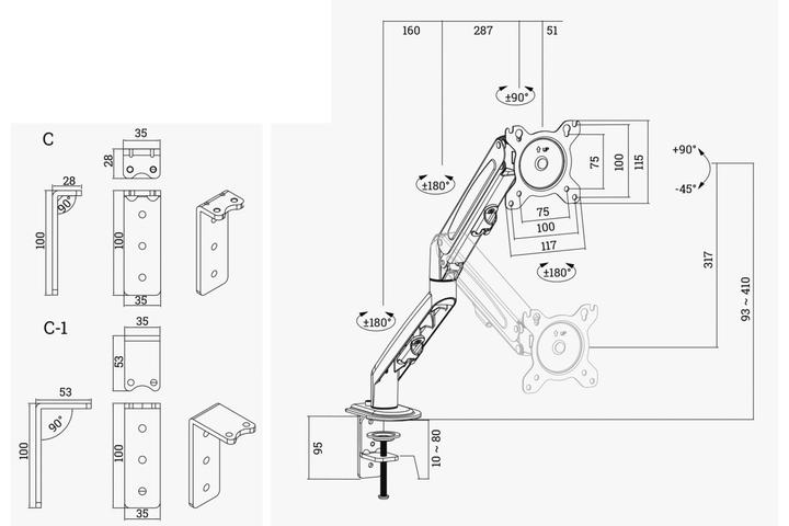 Produktbild OK-Line Monitorarm (Tisch, 32.01")