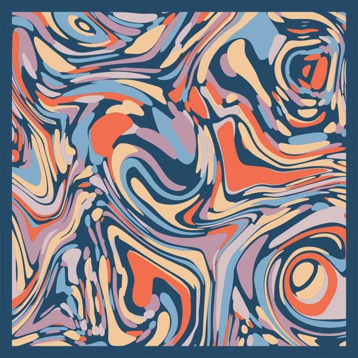 Image du produit Changemaker Seidenfoulard Fluid Confetti 100%Seide 90x90cm blau/rot/lila