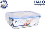 Halo Rectangular lunch box with airtight lid 17.5x13cm