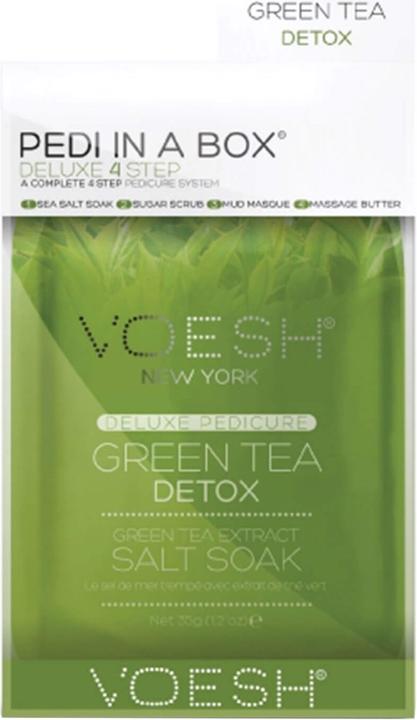 Immagine prodotto Voesh Pedi In A Box Deluxe 4 Step Green Tea (Pediluvio, Crema piedi e gel piedi, Maschera del piede)
