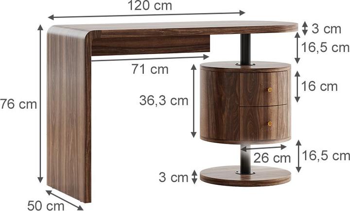 Produktbild Vicco Lara (120 x 50 x 76 cm)