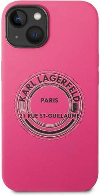 Produktbild Karl Lagerfeld Hard Cover Round Logo Bicolor Pink, f??r iPhone 14 Plus, KLHCP14MSRSGRCF (Apple iPhone 14 Plus)