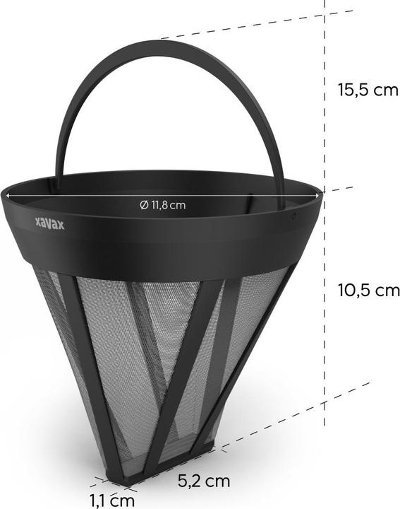 Produktbild Xavax Dauerfilter für Kaffeemaschine, Kaffeefilter-Ersatz für Grösse 4, Schwarz