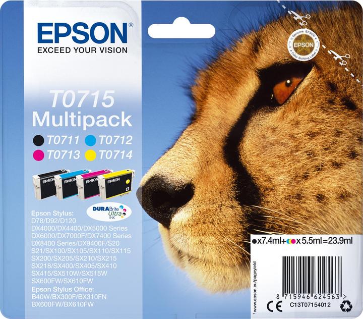 Produktbild Epson INK CARTR DURABRITE 4COLOUR T0715 (M, Y, BK, C)