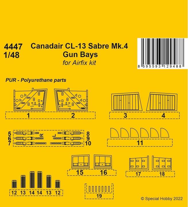 Image du produit CMK Canadair CL-13 Sabre Mk.4 Gun Bays 1/48 / pour kit Airfix