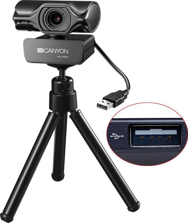Actual product image Canyon 2K resolution webcam with microphone C6, 2048x1536, 80 ° viewing angle (2 Mpx)