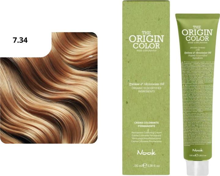 Actual product image Nook Origin Colour hair dye (7.34 Blond Golden Copper)