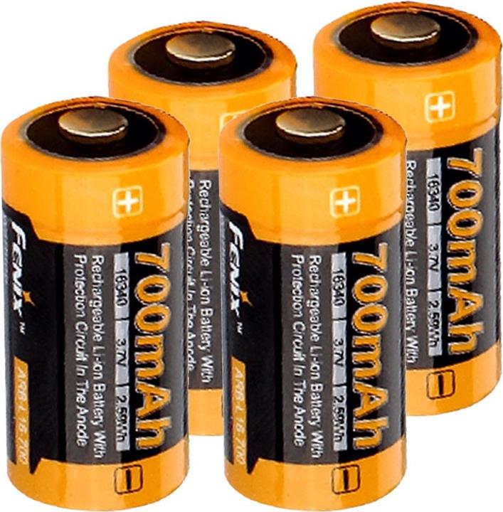 Produktbild Fenix Akku, 3.7 V max. 760mAh Lithium (4 Stk., 16340, 760 mAh)