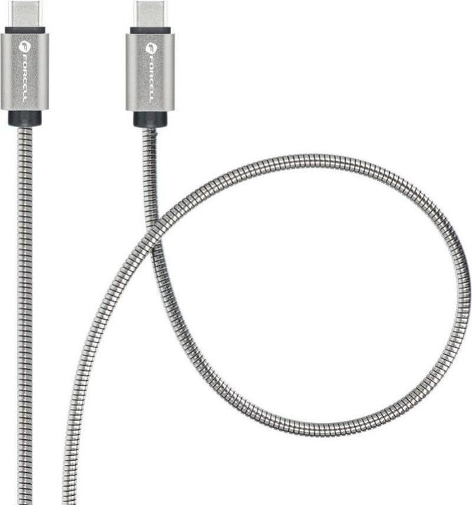 Produktbild Forcell Cable F-ENERGY Metal C237 cable Type C to Type C PD QC4.0 3A 60W 1 m silver (1 m, 60 W)