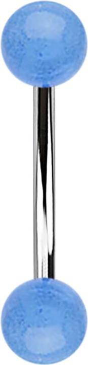 Immagine prodotto Star Piercing Micro banana con due sfere acriliche blu "Glow (Acciaio chirurgico 316L, senza ottone, Acrilico)