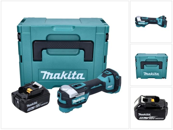 Produktbild Makita DTM 52 T1J Akku Multifunktionswerkzeug 18 V Starlock Max Brushless + 1x Akku 5,0 Ah + Makpac