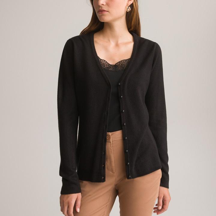 Anne Weyburn Cardigan mit V-Ausschnitt und Kaschmir-Touch (W32/L34)