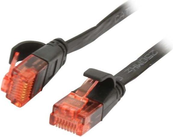 Image du produit Synergy 21 Câble patch RJ45 UTP(U/UTP). 5m noir, CAT6, PVC, plat, Sy (U/UTP, CAT6, 5 m)