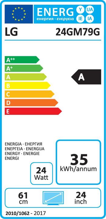 Energie-Label LG 24gm79g-B (1920 x 1080 Pixel, 24")