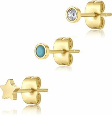 Image du produit Sagapo Set of three gold-plated Glam CLICK SCK167 earrings