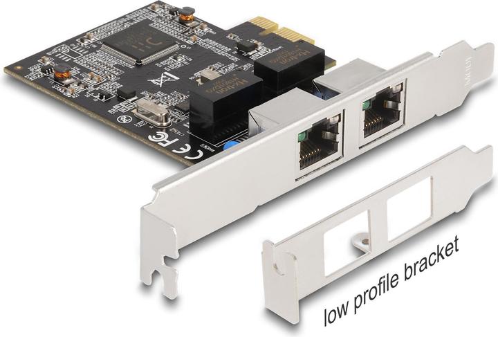 Produktbild Delock PCI Express x1 Karte auf 2 x RJ45 Gigabit LAN RTL8111