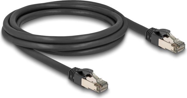 Produktbild Delock RJ45 Netzwerkkabel Cat.6A U/FTP ultra flexibel mit innerem Metallmantel 2 m schwarz (U/FTP, CAT6a, 2 m)
