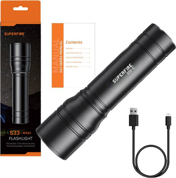 Produktbild Superfire Flashlight S33-C, 210lm, USB (13.20 cm)