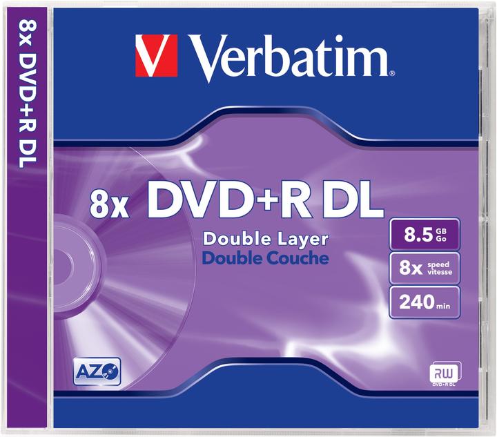 Produktbild Verbatim DVD+R Double Layer 8x Speed, Jewel Case, 8,5GB (1 x)