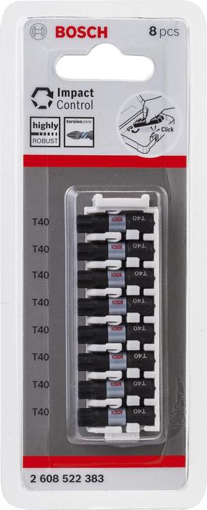 Produktbild Bosch Zubehör Schrauberbit Impact Control Insert Bits, 8-tlg. (8 x T40) (Innensechsrund TX M40)