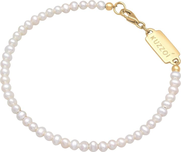 Kuzzoi Armband Süsswasserperlen Klassisch Schlicht 925 Silber (23 cm, No stone, Süsswasserzuchtperlen, Edelstahl, 925 Sterling Silber)