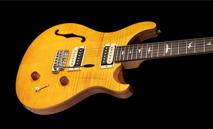 Image du produit PRS SE Custom 22 Semi-Hollow - Jaune Santana (Guitare électrique, Érable, Acajou, Palissandre)