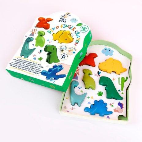 Actual product image Haku Yoka Finger wax crayon Dino (6 x)