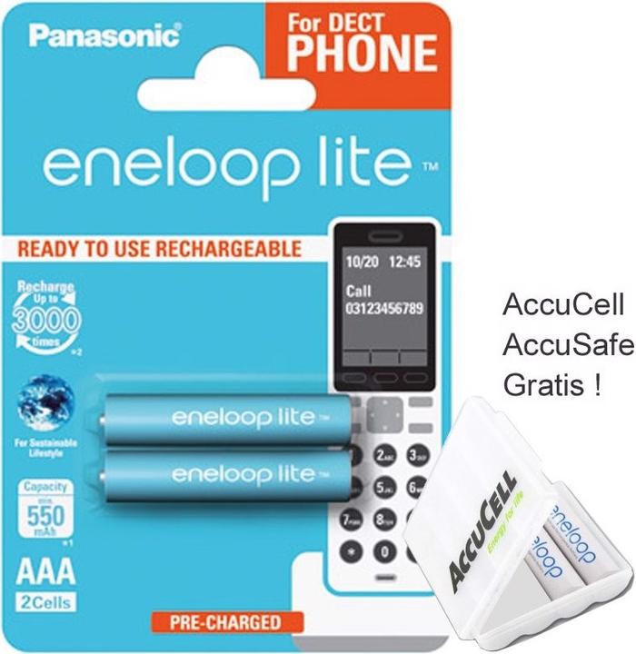 Produktbild Panasonic Akku Eneloop lite Micro Akku BK-4LCCE/2DE, für DECT Telefon inkl. AccuSafe