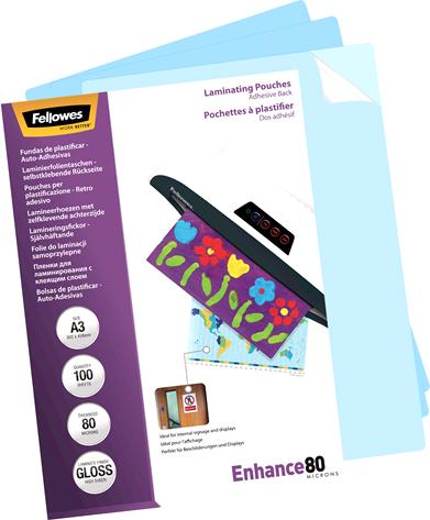 Immagine prodotto Fellowes Foglio di laminazione A3 80 mic autoadesivo - 100 pezzi (A3, 100 Pezzo/i, 160 µm)