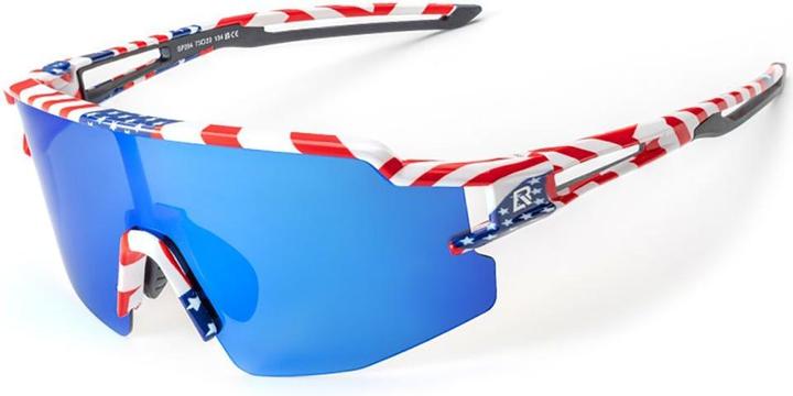 Actual product image Rockbros Polarised Cycling Glasses with UV Protection and Corrective Insert Blue Lenses - USA Patter (Black, Blue, Blue)