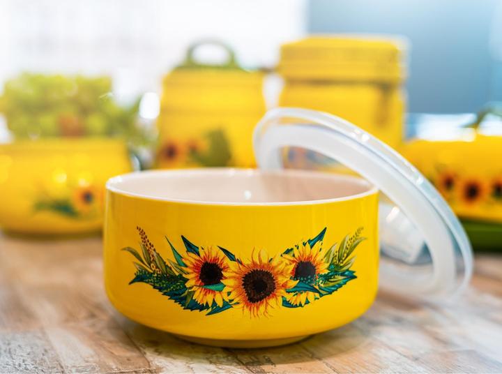Produktbild neuetischkultur Mikrowellen Keramik Schüssel 900 ml Sonnenblume (0.90 l)