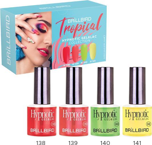 BrillBird Hypnotic Gellack Set Tropical 4x8ml (UV-Gel Lack)